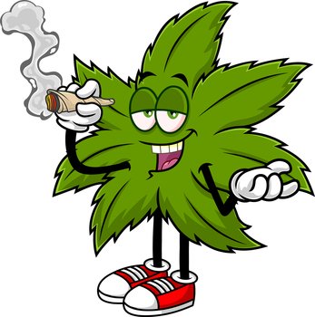 cartoon person smoking weed
