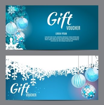 Christmas and New Year Gift Voucher  Discount Coupon Template Vector Illustration EPS10 Christmas and New Year Gift Voucher  Discount Coupon Template