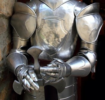 Metallic Ready File Medieval warrior soldier metal protective wear swordman