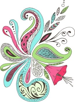 Metallic Ready File Hand drawn floral shapes in spring colors