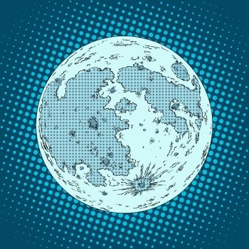 moon satellite planet pop art retro style Astronomy and Astronautics moon satellite planet