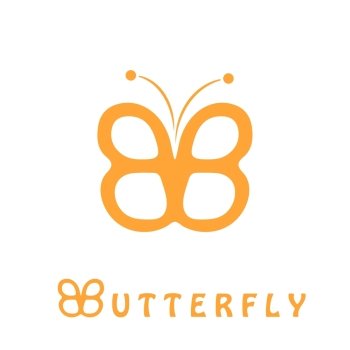 Butterfly icon  b letter wing  2d vector sign  eps 8
