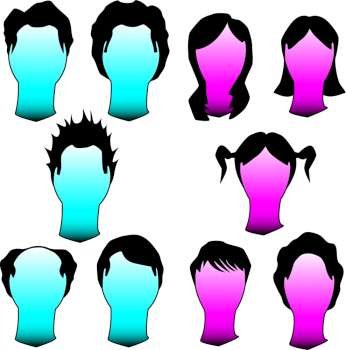You searched for hairstyles and haircuts in vector silhouette men and women