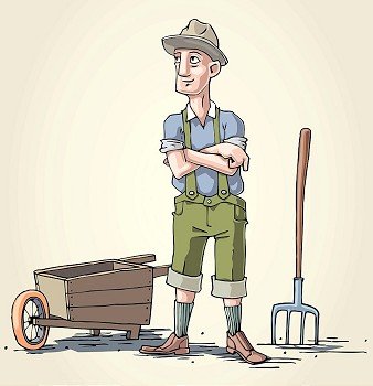 The farmer and his wheelbarrow