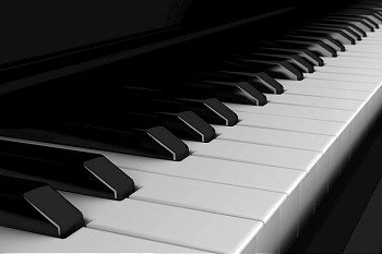 close-up piano keyboard