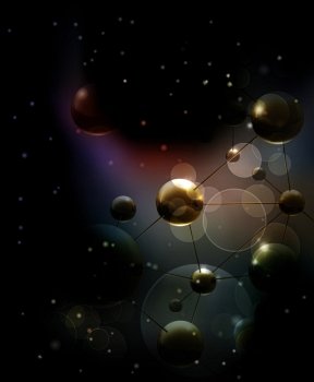 Futuristic background with molecules black  eps10
