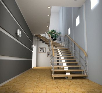 modern interior with stair (computer generated image)
