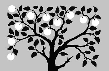 silhouette to aple trees on gray background  vector illustration