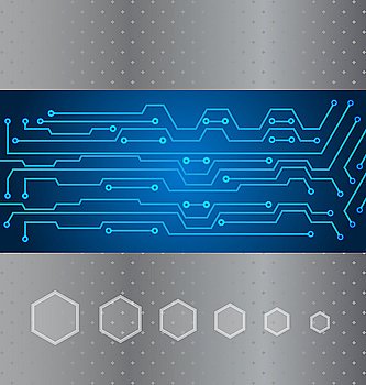 Illustration abstract technology background with circuit elements - vector