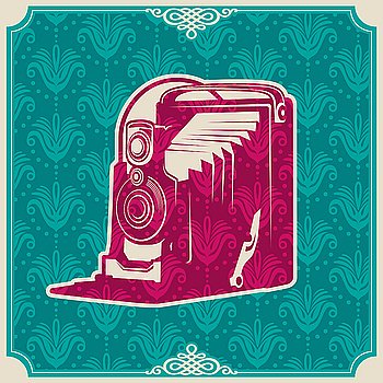 Vintage background with old camera