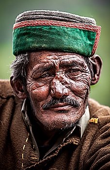 Portrait of an old man of Indian villages