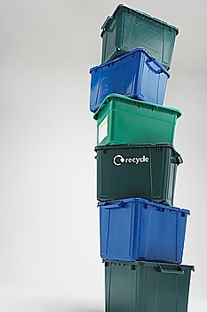 Stack of Empty Recycling Boxes