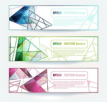 vector set of bright cards with colorful glass prisms eps10