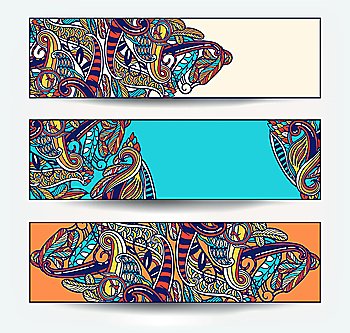 vector set of colored banners with abstract ornaments