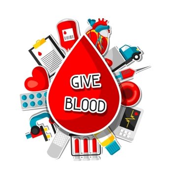Image Details ING_49056_10176 - Background with blood donation items.  Medical and health care sticker objects. Background with blood donation  items. Medical and health care sticker objects.