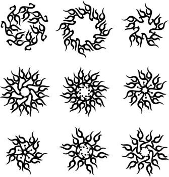 Image Details ISS_8859_18750 - Tribal Tattoo Sun, Flame Tribal Design  Vector Illustration
