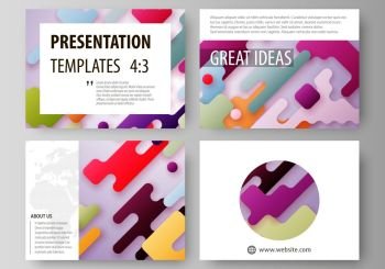 Business templates for presentation slides Abstract vector design layouts Bright color lines and dots  colorful minimalist backdrop with geometric s