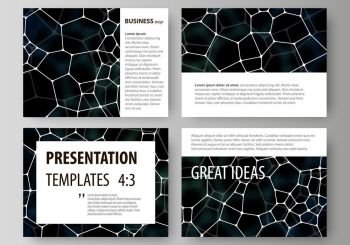 Business templates for presentation slides Abstract vector layouts in flat design Chemistry pattern  molecular texture  polygonal molecule structure