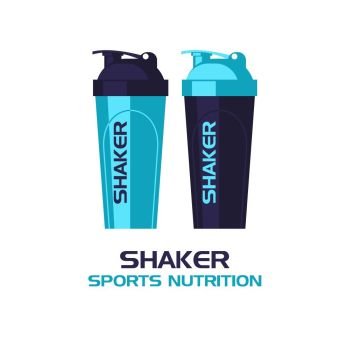 Shakers Sports nutrition Vector illustration isolated on white background