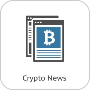 Crypto News Icon Crypto News Icon Modern computer network technology sign Digital graphic symbol Concept design elements