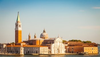 Panoramic view during sunset on San Giorgio Maggiore  Venice - Italy
