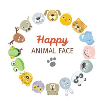 cute happy animal faces