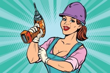 female construction worker cartoon