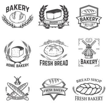 Sticker emblem fresh bread bakery Royalty Free Vector Image