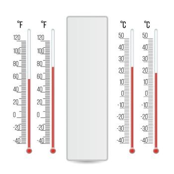 Meteorology indoor thermometer realistic vector illustration