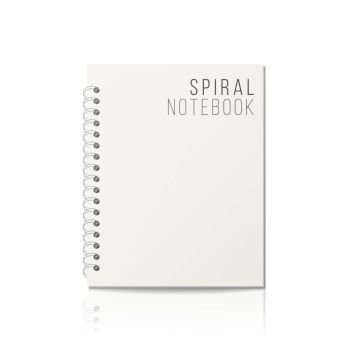 Blank realistic spiral notepad notebook isolated on white vector. Template  notebook. Blank cover design Stock Vector