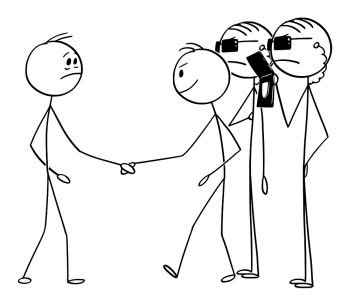stick figures shaking hands