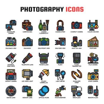 Photography   Thin Line and Pixel Perfect Icons