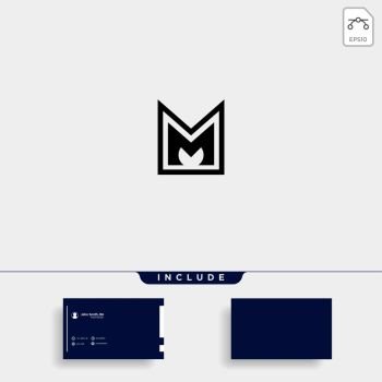 Letter M MM Monogram Logo Design Minimal Stock Vector by