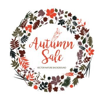 Text Autumn Sale in calligraphic hand drawn style Fall style for autumn sale Text Autumn Sale in calligraphic hand drawn style