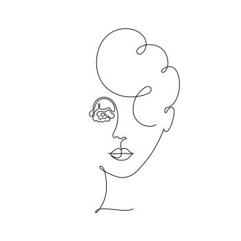 You searched for face of woman on white  line drawing style. tattoo idea.