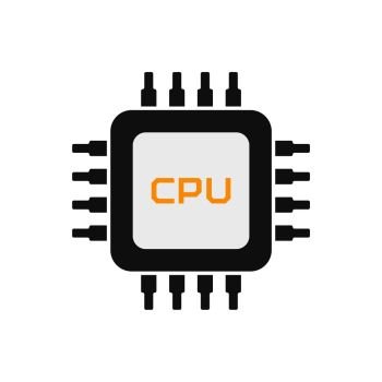 Chip CPU flat style Computer processor Microchip electronic technology Microprocessor sign EPS 10 Chip CPU flat style Computer processor Microc