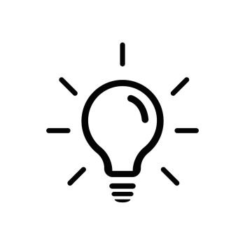 Lamp isolated icon Symbol of idea Solution concept element Business idea sign EPS 10 Lamp isolated icon Symbol of idea Solution concept element
