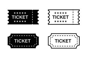 Ticket isolated vector icon Movie or theatre vector coupon or sign EPS 10 Ticket isolated vector icon Movie or theatre vector coupon or sign