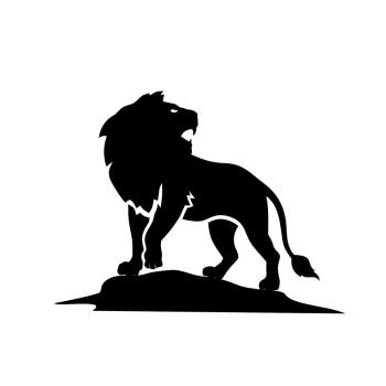 lion roaring side view silhouette