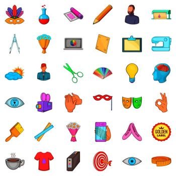 Computer drawing tool icons set cartoon style Vector Image