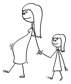 stick figure mom and dad together