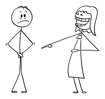 Cartoon of Front of Naked or Nude Stick Figure - Stock