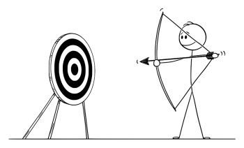 Image Details ISS_17050_01268 - Cartoon of Archer with Bow and Arrow Shooting at Target. Cartoon stick man drawing illustration of sport archer in shooting pose with bow and arrow shooting successfully at Image Details ISS_17050_01268 - Cartoon of Archer with Bow and Arrow Shooting at Target. Cartoon stick man drawing illustration of sport archer in shooting pose with bow and arrow shooting successfully at