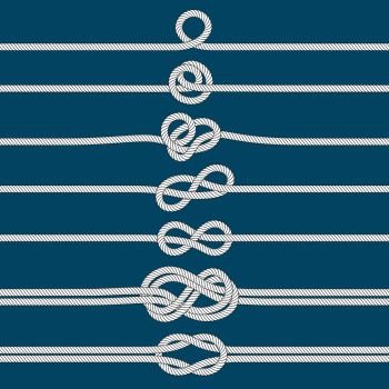 Set Nautical Rope Knots Line Design Stock Vector (Royalty Free) 1307890378