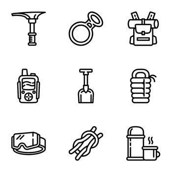 Hiking Equipment Icon Photos and Images