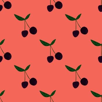 Watercolor red berries seamless pattern on white background. Fresh summer fruits  print. Strawberries, cherry, rasberry. …