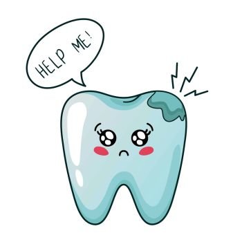 cute tooth cartoon