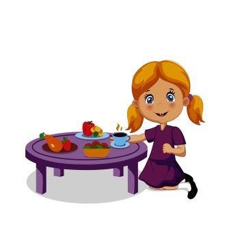Image Details IST_21999_03716 - Kids Eating. Funny Smiling Cartoon Boy and  Girl Sitting at Table with Healthy Food Eat Vegetables, Fruit Isolated on  Transparent Background, Kindergarten Character Vector Illustration, Clip  Art. Kids