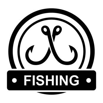 Image Details IST_22196_24957 - Modern fish hook logo. Simple illustration  of modern fish hook vector logo for web design isolated on white  background. Modern fish hook logo, simple style