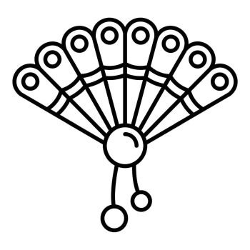 hand fan clipart black and white